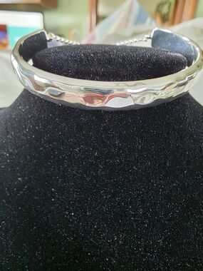 #64 Silver Hammered Cuff Bracelet - Women Jewelry Bracelets